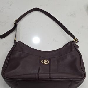Etienne Aigner Dark Brown Leather Shoulder Bag